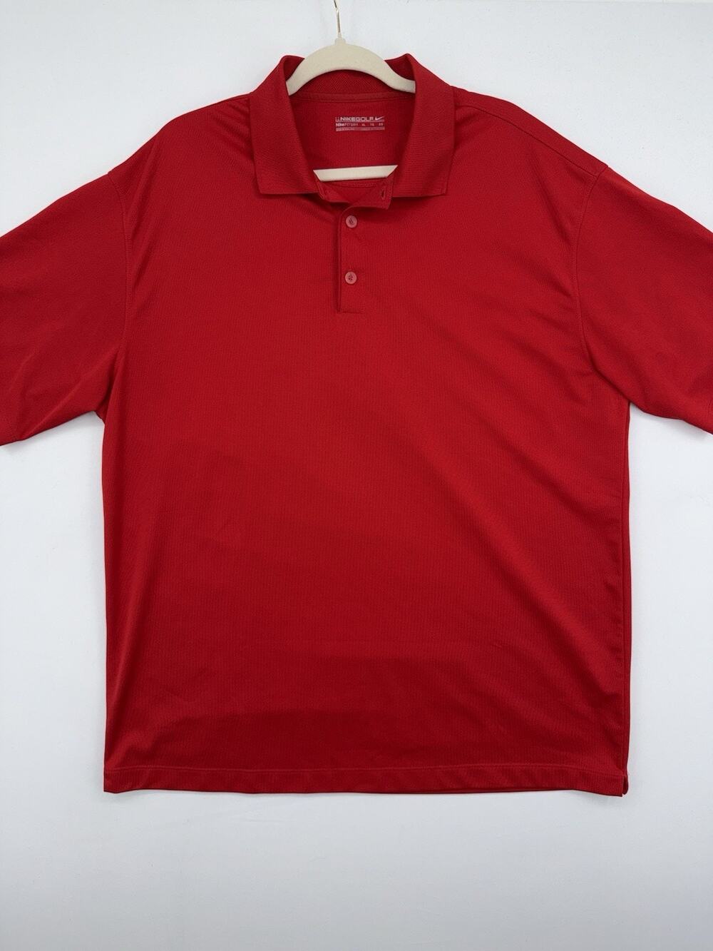Nike Golf Polo Shirt Mens XL Fit Dry Performance Golf Red Short Sleeve